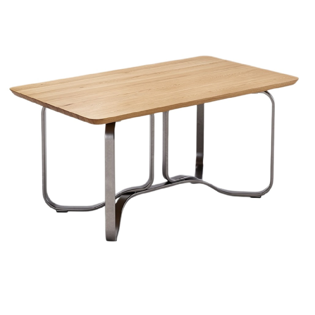 Eikenhouten Eettafel met RVS Onderstel - Modern en Duurzaam Design