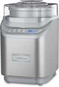 Cuisinart IJsmachine, 2-Quart roestvrij staal voor bevroren yoghurt, gelato, sorbet, klaar in 20 minuten, LCD-scherm en timer, ICE-70P1