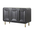Moderne Zwarte Dressoir met Drie Deuren en Gouden Pootjes