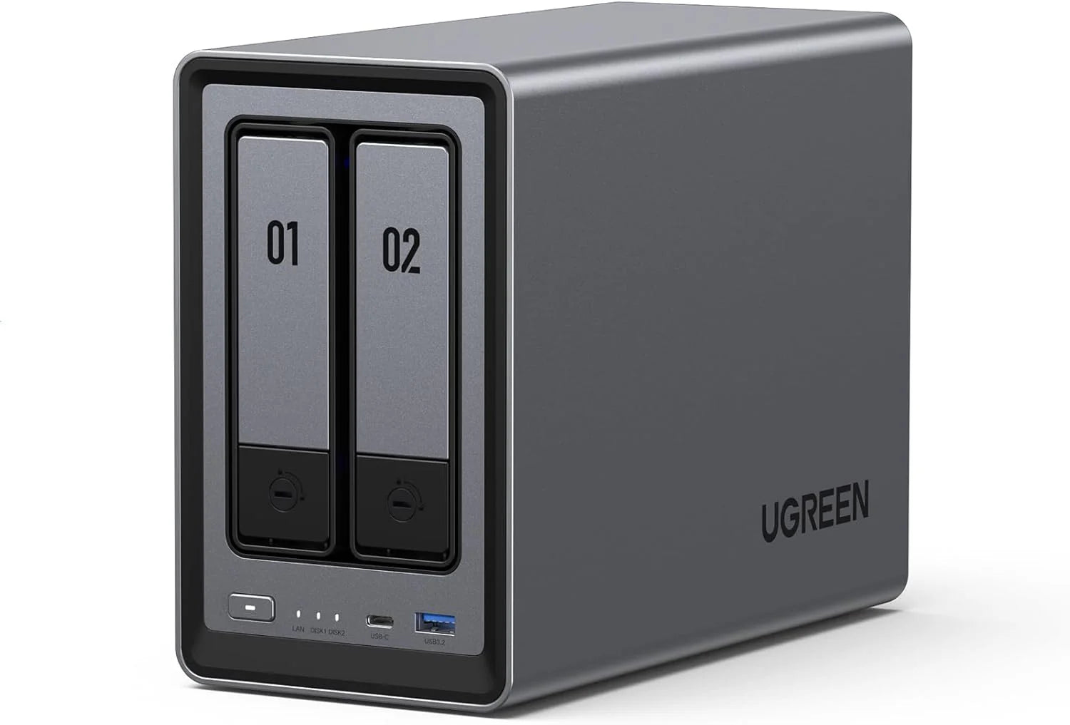 UGREEN NASync DXP2800GT 4-Bay NAS, AMD Ryzen R2514, 10GbE, 8GB DDR4 RAM (tot 64GB), ECC-support, U.2  M.2-slots, voor creators, teams  thuis, Diskless(DXP2800（Diskless）)