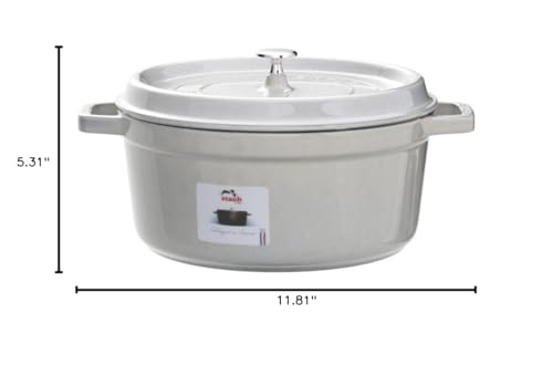 Staub Cast Iron 7-qt Round Cocotte - White Truffle, Made in France