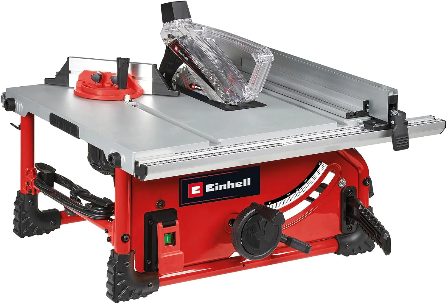 Einhell zaagtafel TE-TS 254 T (2000 watt, softstart, aluminium hoofdtafel, tafelverbreding, parallelaanslag, dwarsaanslag, overbelastingsschakelaar, splijtwigverstelling)