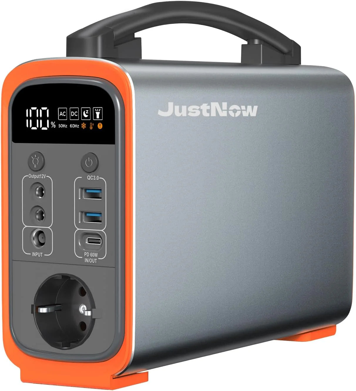 JustNow Draagbare Power Station 240W/240Wh, LiFePo4 Batterij Mobiele Stroomopslag met AC/DC/USB/PD 60W Uitgang, Zonne-energie Generator voor Camping, Outdoor, Campers (GT240)(GT240)