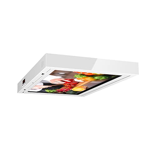 SYLVOX 15.6" Under Cabinet Smart TV C 360 Rotation, 90 Flip-Down Screen, Wireless Connectivity, Space-Saving Design for Kitchen, Bedroom, or RV.