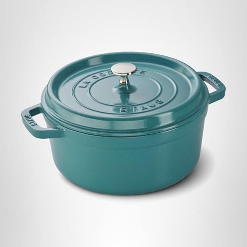 Staub Cast Iron 7-qt Round Cocotte - White Truffle, Made in France