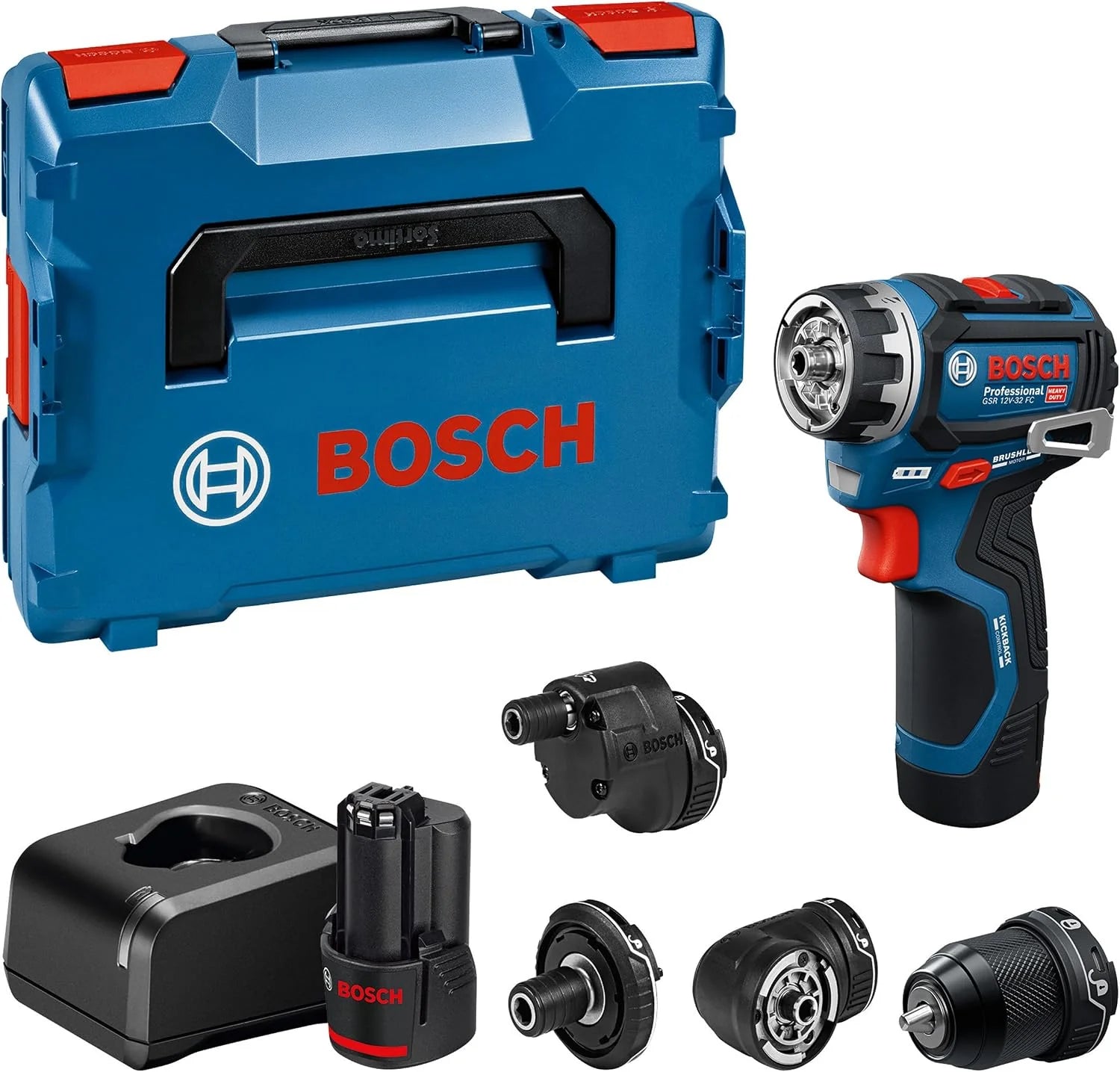 Bosch PRO 18V System accuschroefboormachine GSR12V-32FC (met 2,0 Ah, GAL 12V-20, GFA 12-M, GFA 12-X, GFA 12-E, GFA 12-W, L-BOXX)