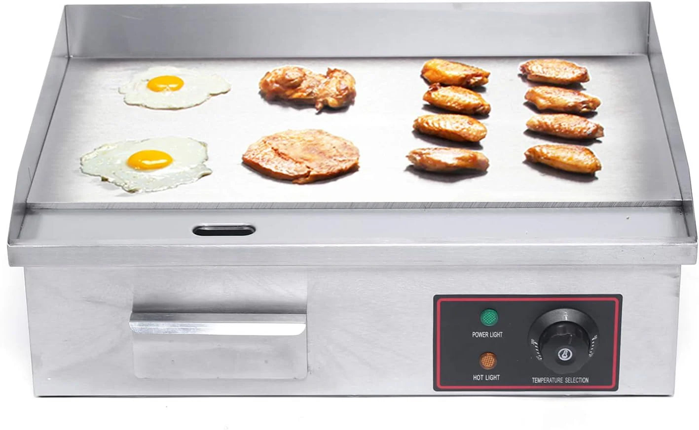 Elektrische tafelgrill van roestvrij staal met antiaanbakplaat en instelbare temperatuurregeling