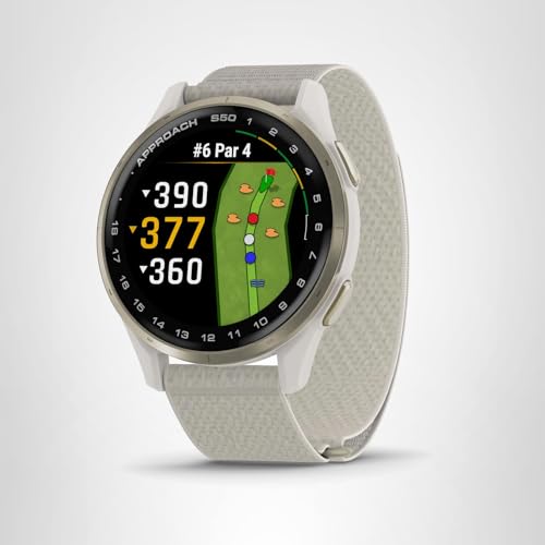 Garmin Approach® S44, Essential Golf GPS Smartwatch, AMOLED Display, On-Course Features, Silver Aluminum Bezel with Black Silicone Band