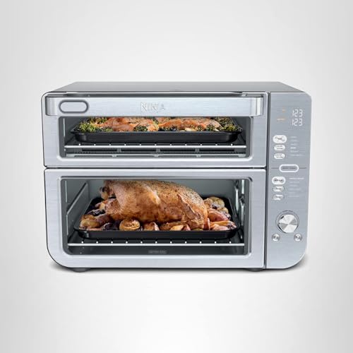 Ninja Air Fryer & Toaster Oven | Double Stack XL | Countertop Oven | 12-in-1 Fits 4.5lb Chicken & 6lbs of Wings | SmartFinish Cook 2 Different Meals