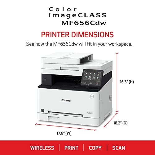 Canon Color imageCLASS MF665Cdw - Wireless Duplex Laser Printer, All-in-One with Copier, Scanner, Fax, Auto Document Feeder, 3 Year Limited Warranty