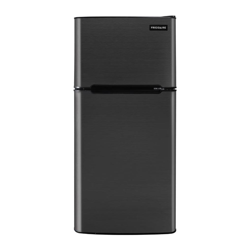 Frigidaire, 2 Door Apartment Size Refrigerator with Freezer, 7.5 cu ft, Adjustable Spill-Proof Shelves, Door & Crisper Bins, Platinum Silver, Garage