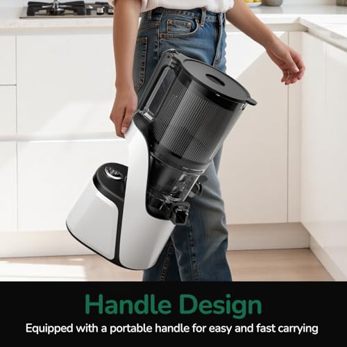 Canoly C16 Cold Press Juicer, with a 6" Wide Chute & Self-Precut, 3-in-1 Strainers (Juice & Sorbet & Nut Milk), BPA-Free Construction, Powered by a