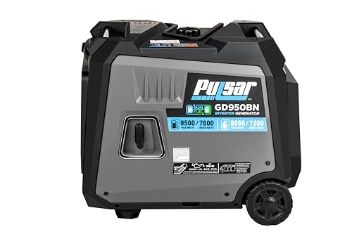 Pulsar GD10KBN 10500W Dual Fuel Home Backup Portable Inverter Generator with Wheel Kit and Electric Start RV Ready