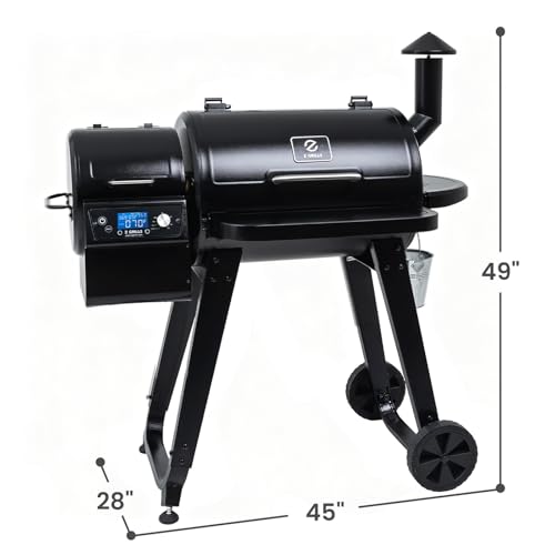 Z GRILLS ZPG-450A2 Wood Pellet Grill & Smoker, PID V3.0 Controller, 459 Sq in Cook Area, Foldable Shelf, Meat Probe, Rain Cover, 8 in 1 BBQ Grill