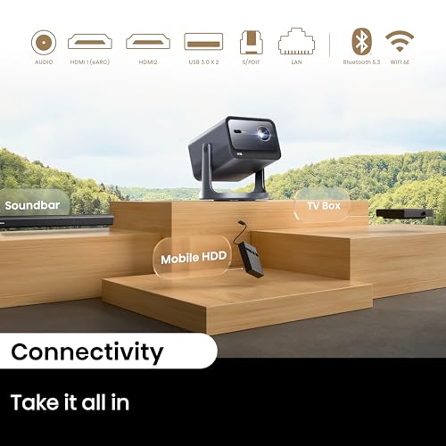 Hisense C2 Ultra, Triple Laser Smart Portable Projector, 4K UHD, 3,000 Lumens, 65 C 300, Dolby Vision, IMAX Enhanced, Sound by JBL, Netflix