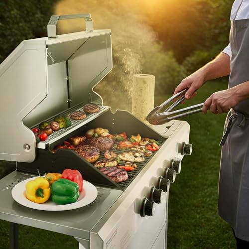 Royal Gourmet GA5401T 5-Burner BBQ Liquid Propane Gas Grill with Side Burner, Stainless Steel 61,000 BTU Output for Patio Garden Picnic Backyard