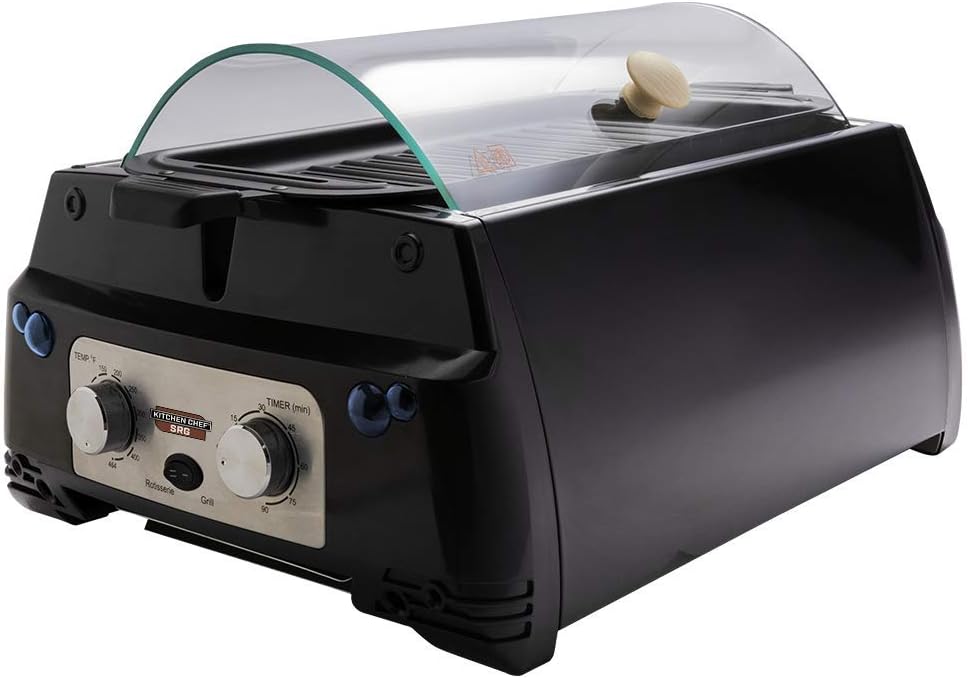 Kitchen Chef Indoor Smokeless Rotisserie Grill C Large Capacity C Multi Functional C Stainless Steel Construction C Auto Shut Off C Flameless