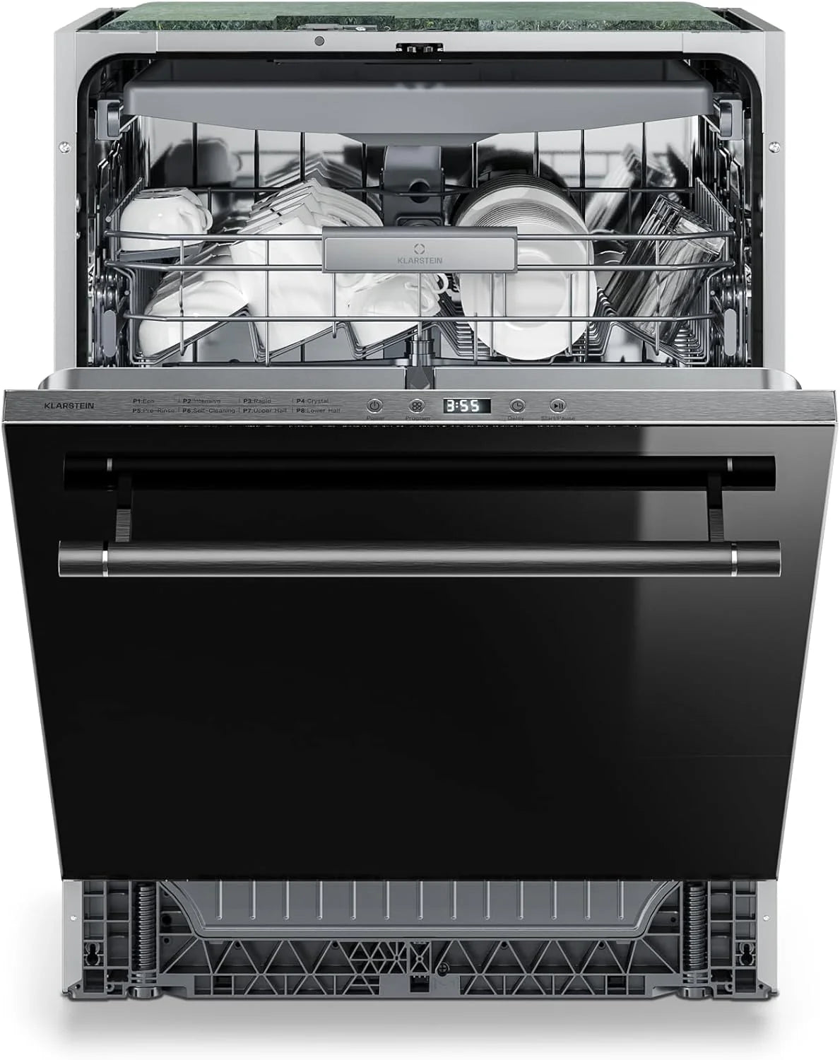 Klarstein Luxara inbouw vaatwasser – geïntegreerde vaatwasser voor 14 couverts, met 8 programma's, AquaStop protectie, eco wasprogramma en gering waterverbruik(60cm)