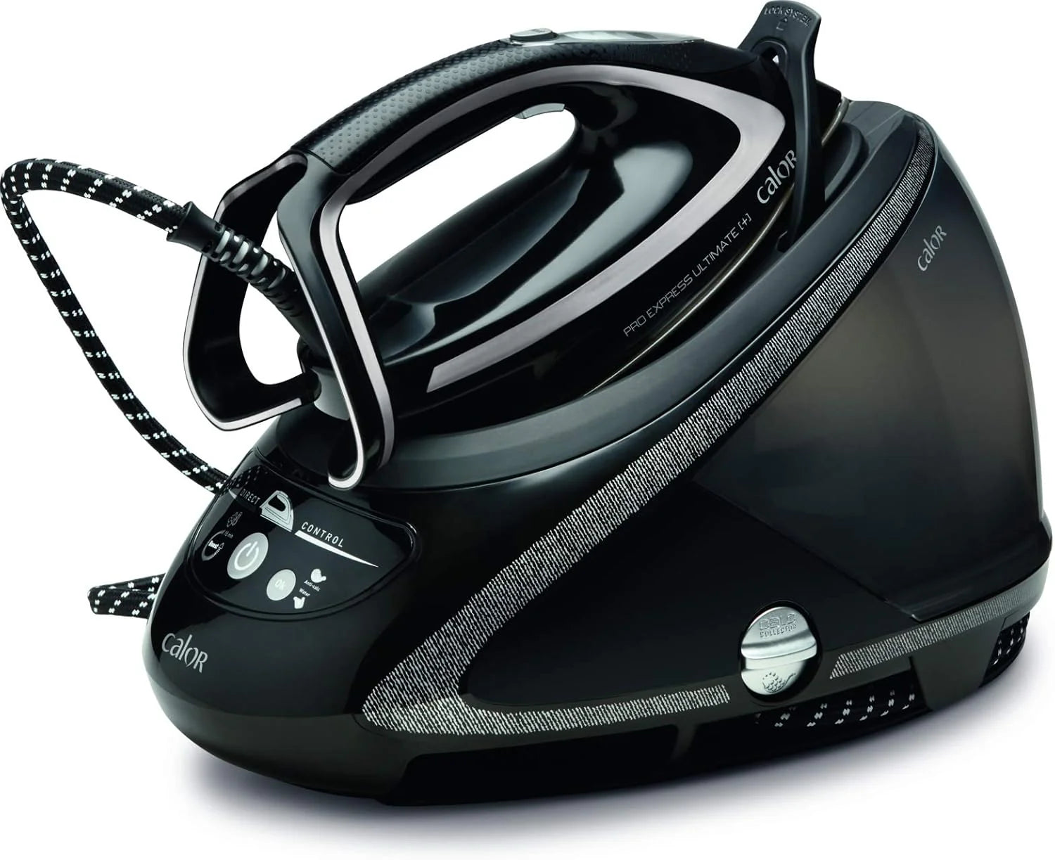 Calor GV9610CO/23B Pro Express Ultimate Care Stoomstrijkijzer, hoge druk, 8 bar, stoomstoot tot 600 g, met beschermingssysteem Noir et Argent(Zwart)