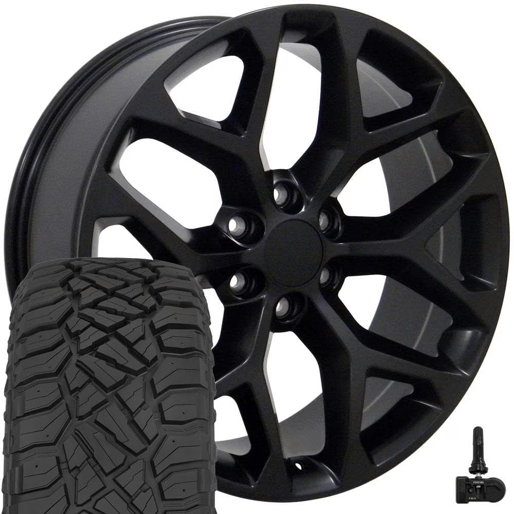 OE Wheels CV98B 22x9 Set(4) Black 6x139.7 & Sailun Tires