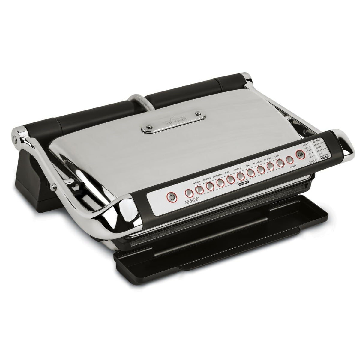 All-Clad Electric Indoor Grill, AutoSense Stainless Steel Panini Grill Press Sandwich Maker, Automatic 1800W Smokeless, Removable Plates, Dishwasher