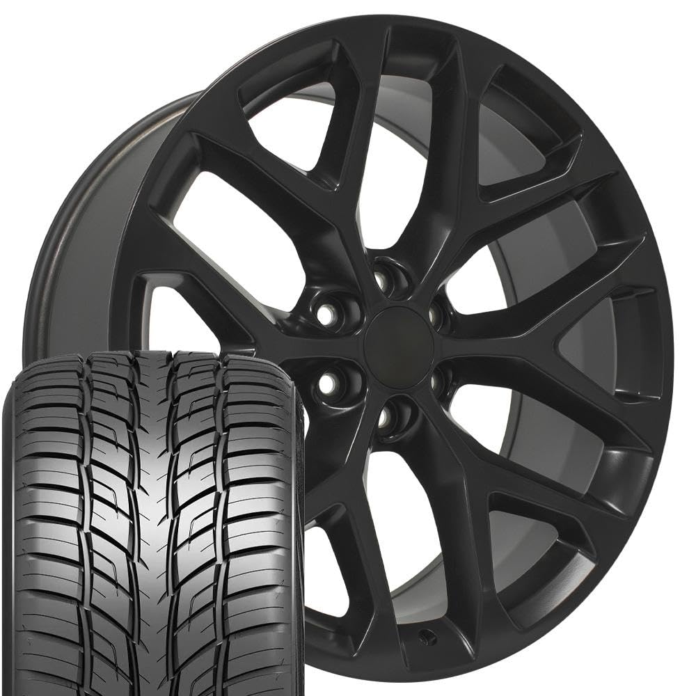 OE Wheels CV98B 22x9 Set(4) Black 6x139.7 & Sailun Tires