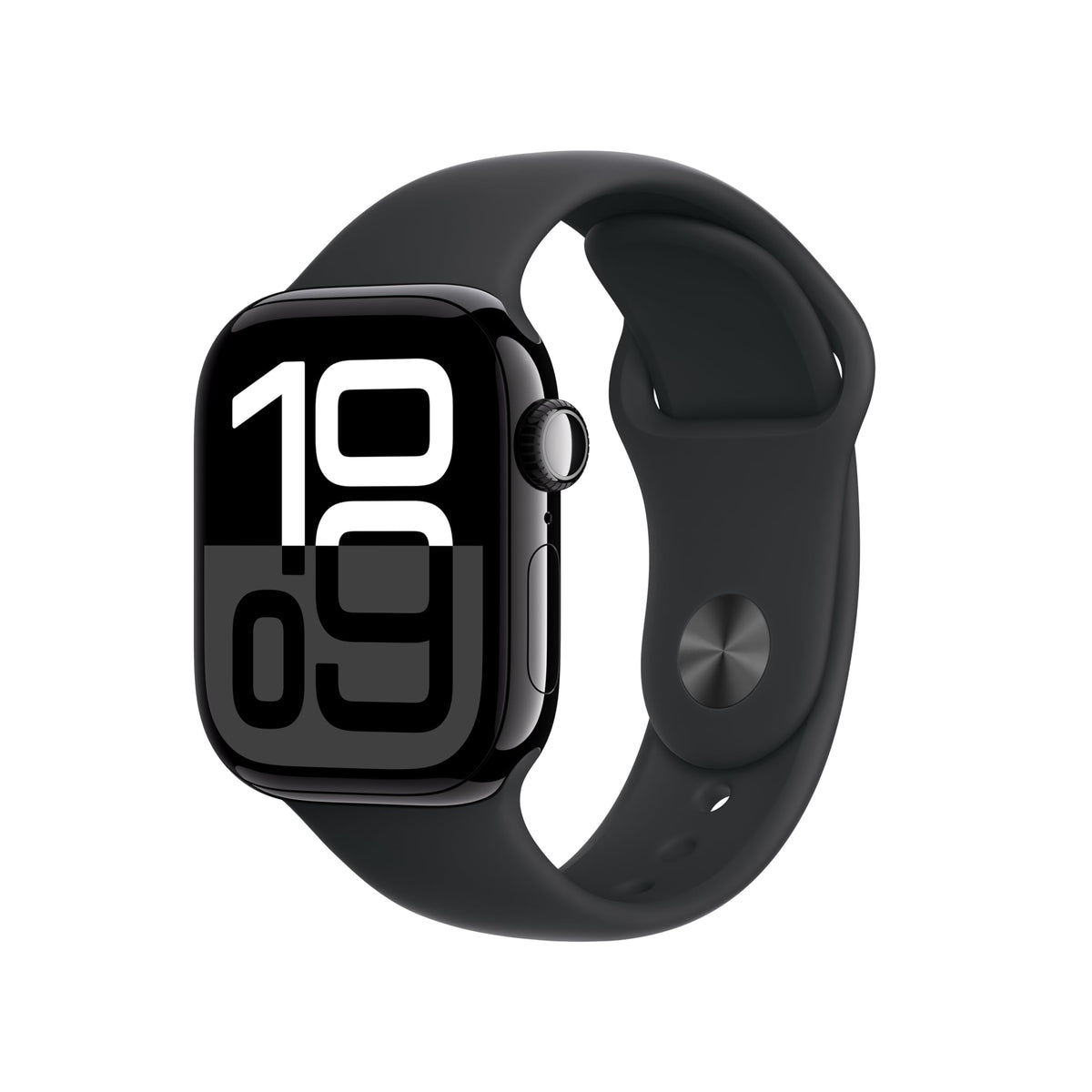 Apple Watch Series 10 [GPS 46mm case] Smartwatch with Jet Black Aluminum Case with Black Sport Band - M/L. Fitness Tracker, ECG App, Always-On Retina
