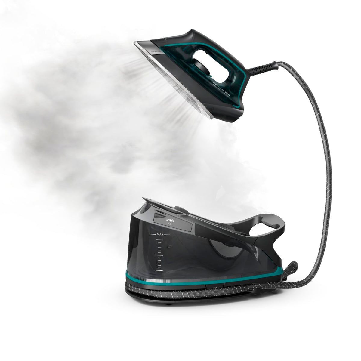 Rowenta Iron for Clothes, High Pressure Steamer Iron with Boiler System, 400 Steam Holes, Vertical Steaming, 37oz Tank, Stainless Steel Soleplate