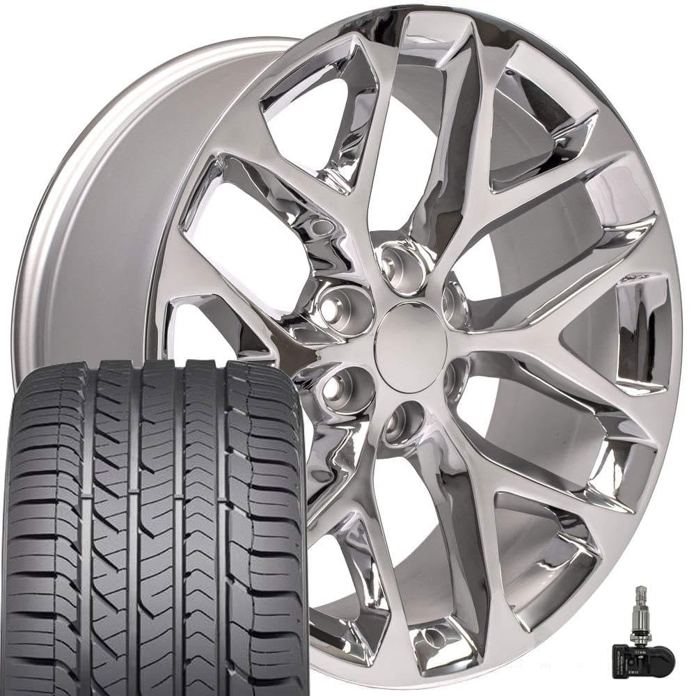 OE Wheels CV98B 22x9 Set(4) Black 6x139.7 & Sailun Tires