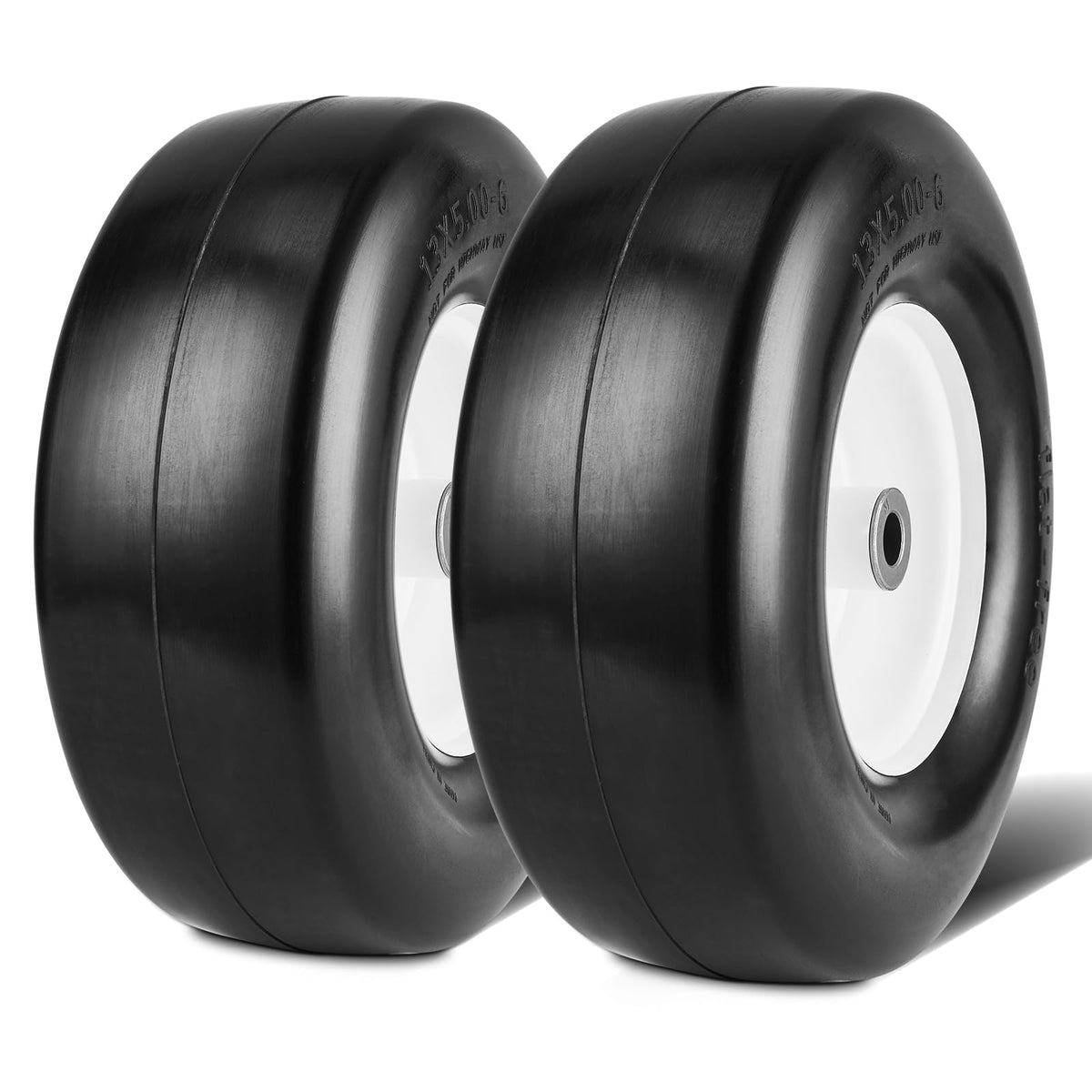VEVOR Lawn Mower Tires with Rim, 20x8-8" Tubeless Tractor Tires, 2-Pack Tire and Wheel Assembly, S-Turf Pneumatic Tires with 3.5" Offset Hub and 3/4" Bushing Size, for Riding Mowers Lawn Tractors