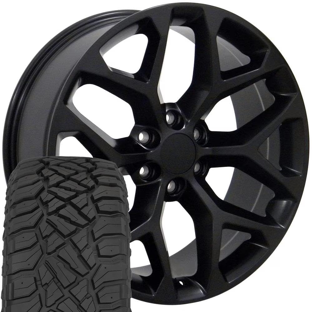 OE Wheels CV98B 22x9 Set(4) Black 6x139.7 & Sailun Tires