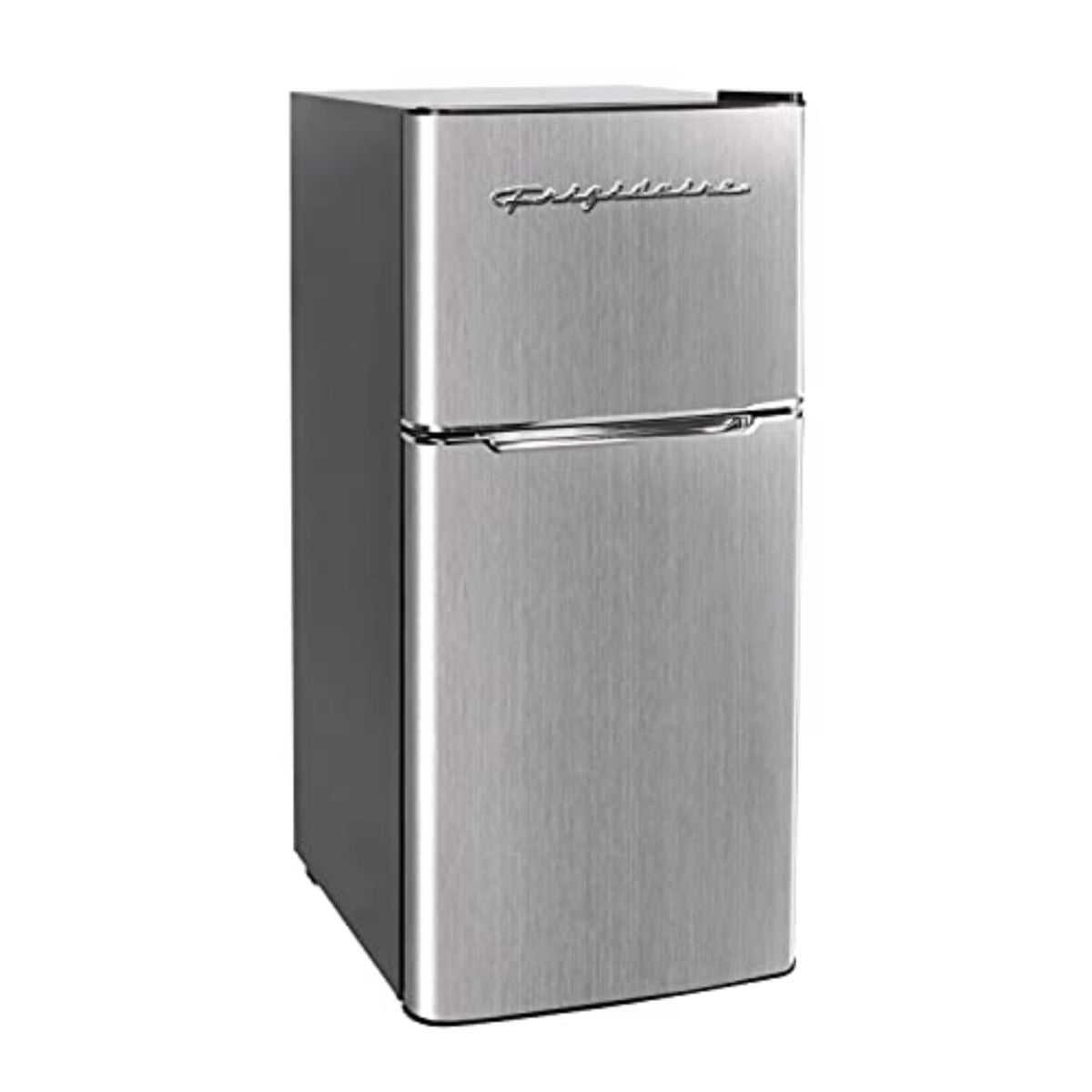 Frigidaire, 2 Door Apartment Size Refrigerator with Freezer, 7.5 cu ft, Adjustable Spill-Proof Shelves, Door & Crisper Bins, Platinum Silver, Garage