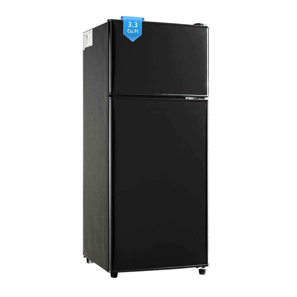 3.3 Cu. Ft. Mini Fridge with Freezer, Compact Refrigerator with Adjustable 7-Level Thermostat, Dorm Fridge for Kichen, RV, Office, Apartment, Black