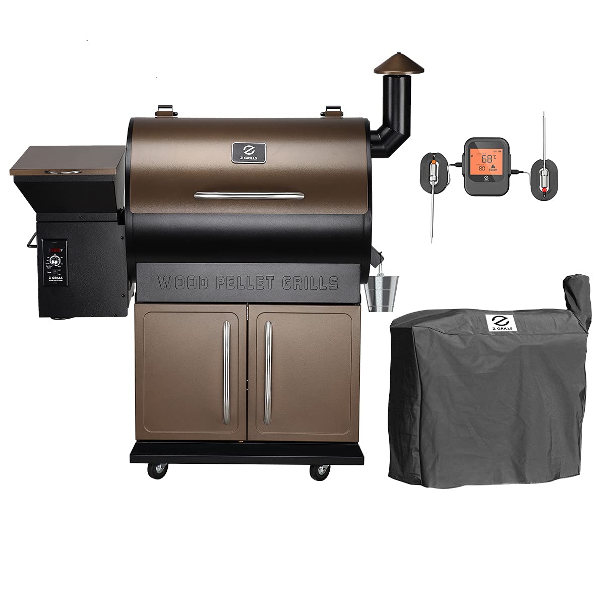 Z GRILLS 2025 Upgrade 8-in-1 Electric Wood Pellet Grill & Smoker with PID V3.0 Controller, LCD, 697 Sq In, Dual-Wall Insulation, Meat Probes, Easy