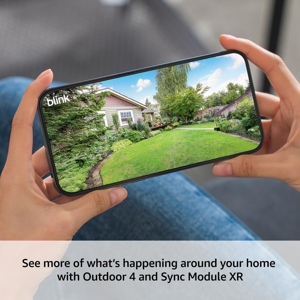 Blink Outdoor 4 XR C two-year battery wireless camera with 4x security coverage, 1000 ft open-air range or 400 ft with typical use  2 camera system