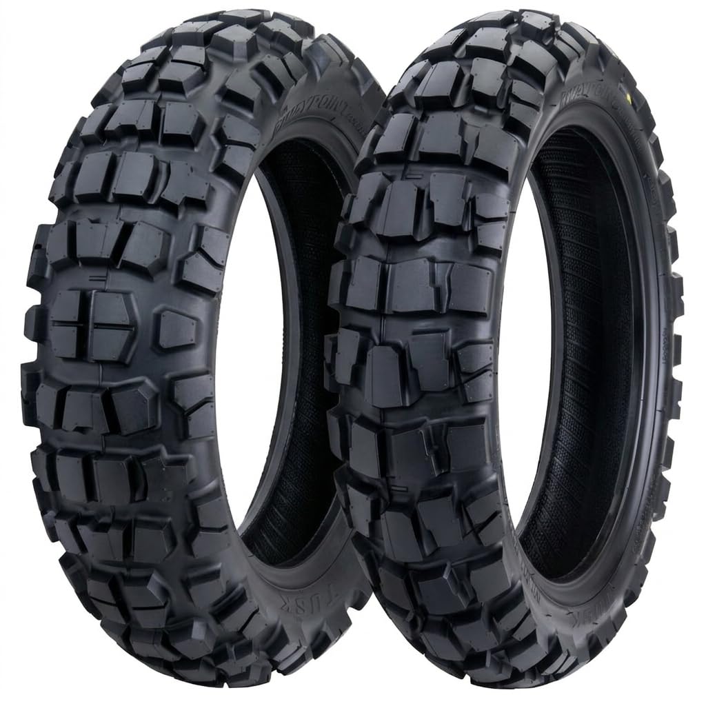 Tusk Waypoint Adventure Motorcycle Tire Set â 90/90-21 Front & 130/90-17 Rear (68R) Tube Type