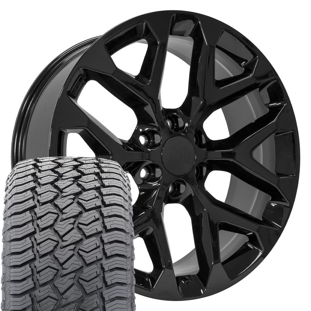 OE Wheels CV98B 22x9 Set(4) Black 6x139.7 & Sailun Tires