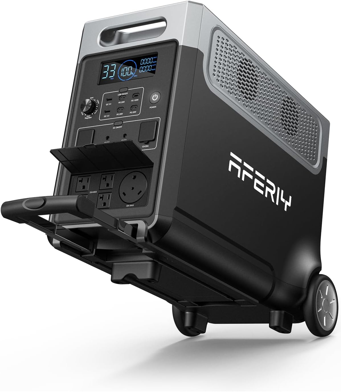 AFERIY 3840Wh Portable Power Station,120V AC Outlets x 5,2.5H Fast Charge,3600W LiFePO4 Battery Power Station,Solar Generator for Home Use,Outdoor