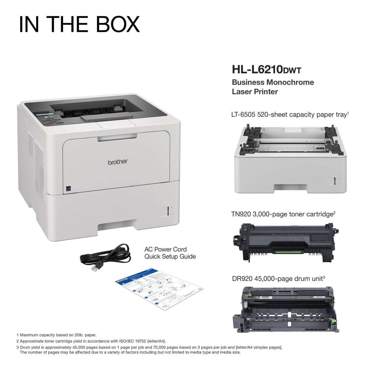 Brother Professional Laser Printer with High-Speed 50 ppm Output, Advanced Security Features, and Wireless Networking for Business, Monochrome