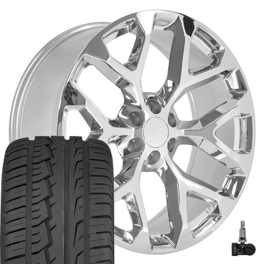 OE Wheels CV98B 22x9 Set(4) Black 6x139.7 & Sailun Tires