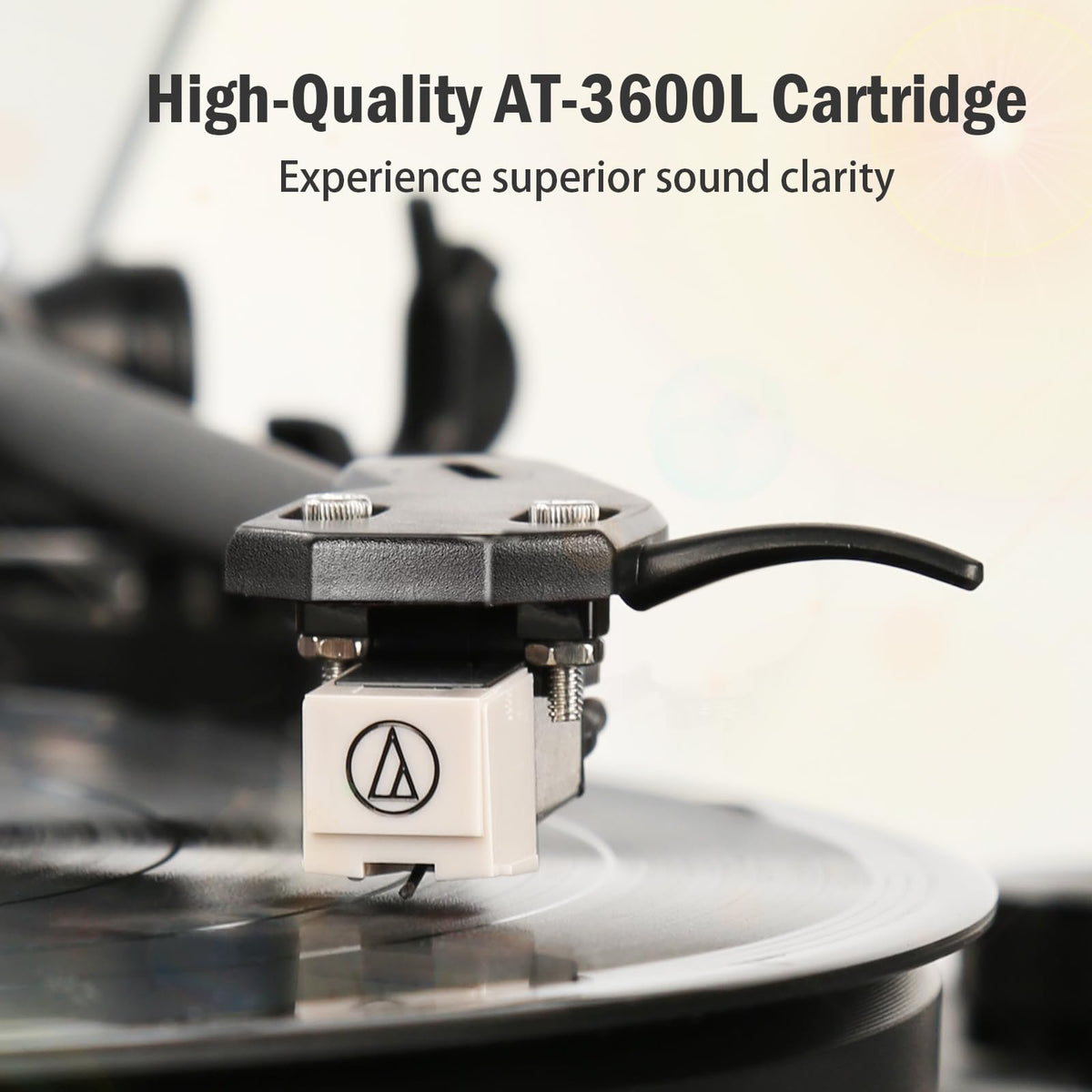 1 by ONE High Fidelity Belt Drive Turntable with Built-in Speakers, Vinyl Record Player with Magnetic Cartridge, Bluetooth Playback and Aux-in