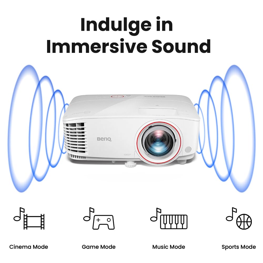 BenQ TH671ST 1080p Short Throw Gaming Projector | Gaming Mode for Intense Low Input Lag Action | 3000 Lumens for Lights On Entertainment | 3 Year