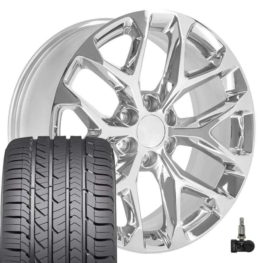 OE Wheels CV98B 22x9 Set(4) Black 6x139.7 & Sailun Tires