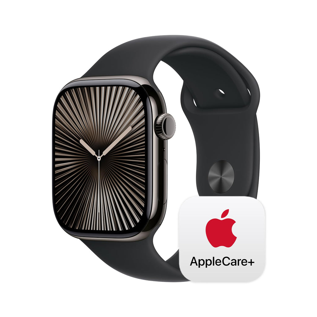 Apple Watch Series 10 [GPS 46mm case] Smartwatch with Jet Black Aluminum Case with Black Sport Band - M/L. Fitness Tracker, ECG App, Always-On Retina