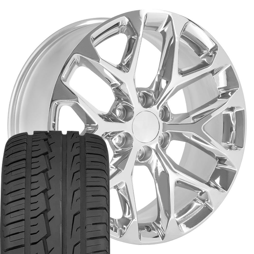 OE Wheels CV98B 22x9 Set(4) Black 6x139.7 & Sailun Tires