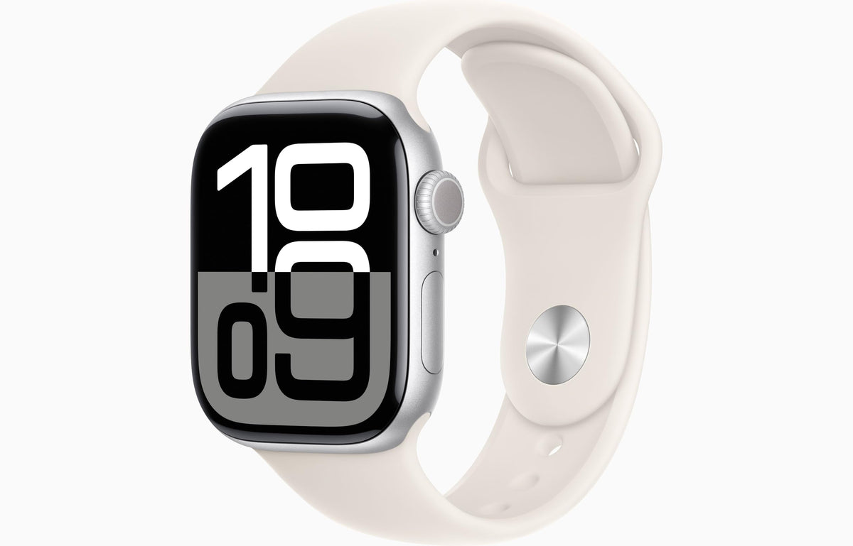 Apple Watch Series 10 [GPS + Cellular, 42mm] - Jet Black Aluminum Case with Black Sport Band, S/M (Renewed)