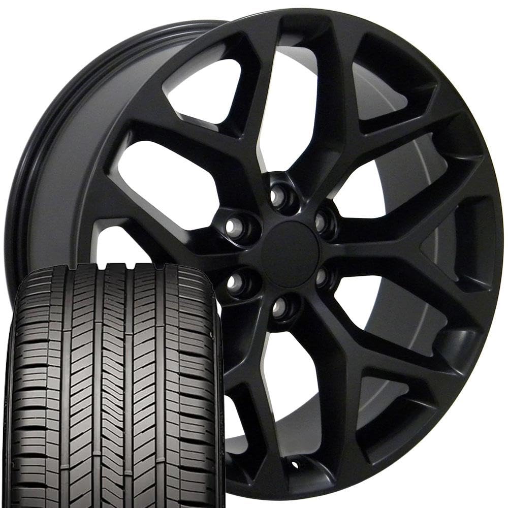 OE Wheels CV98B 22x9 Set(4) Black 6x139.7 & Sailun Tires