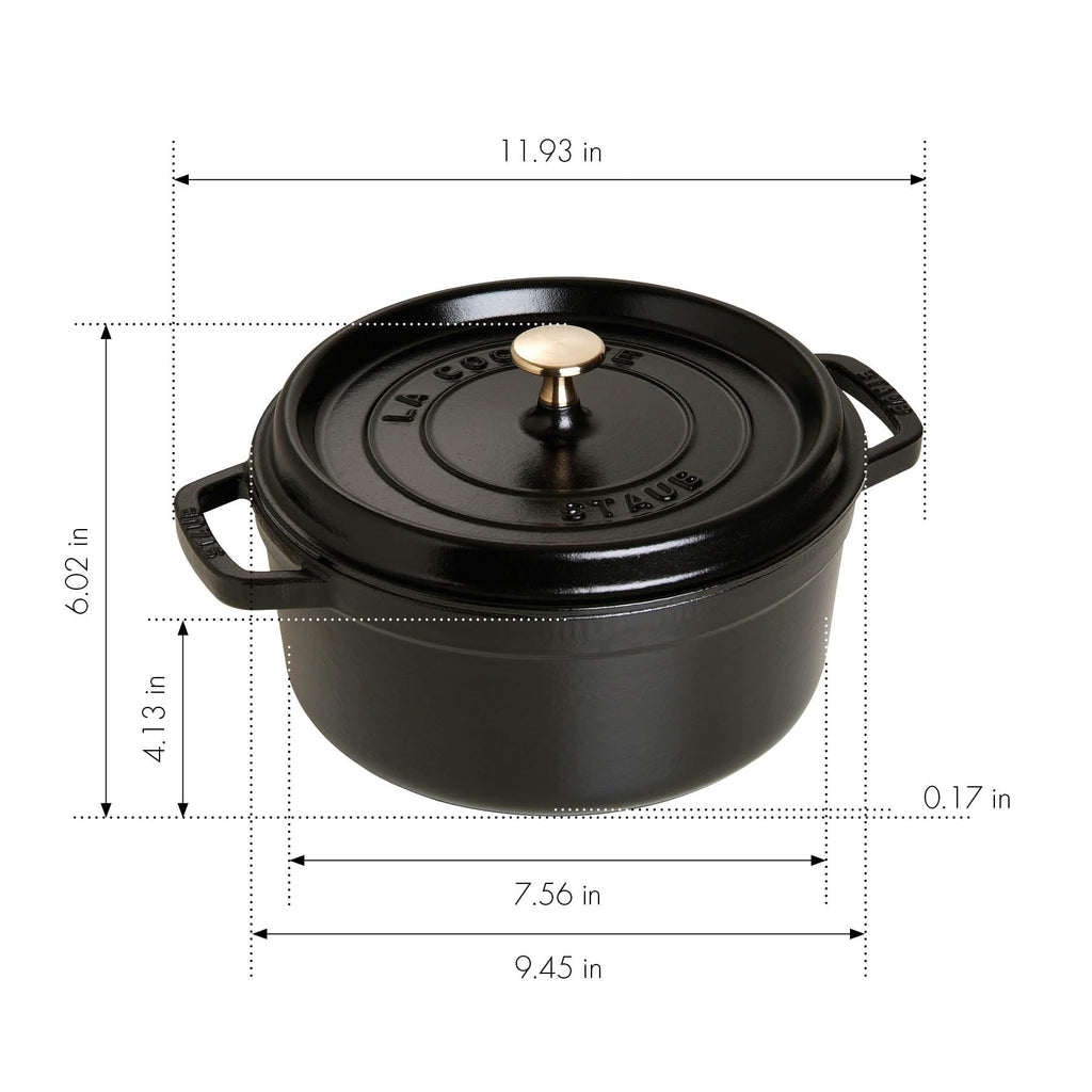 Staub Cast Iron 7-qt Round Cocotte - White Truffle, Made in France
