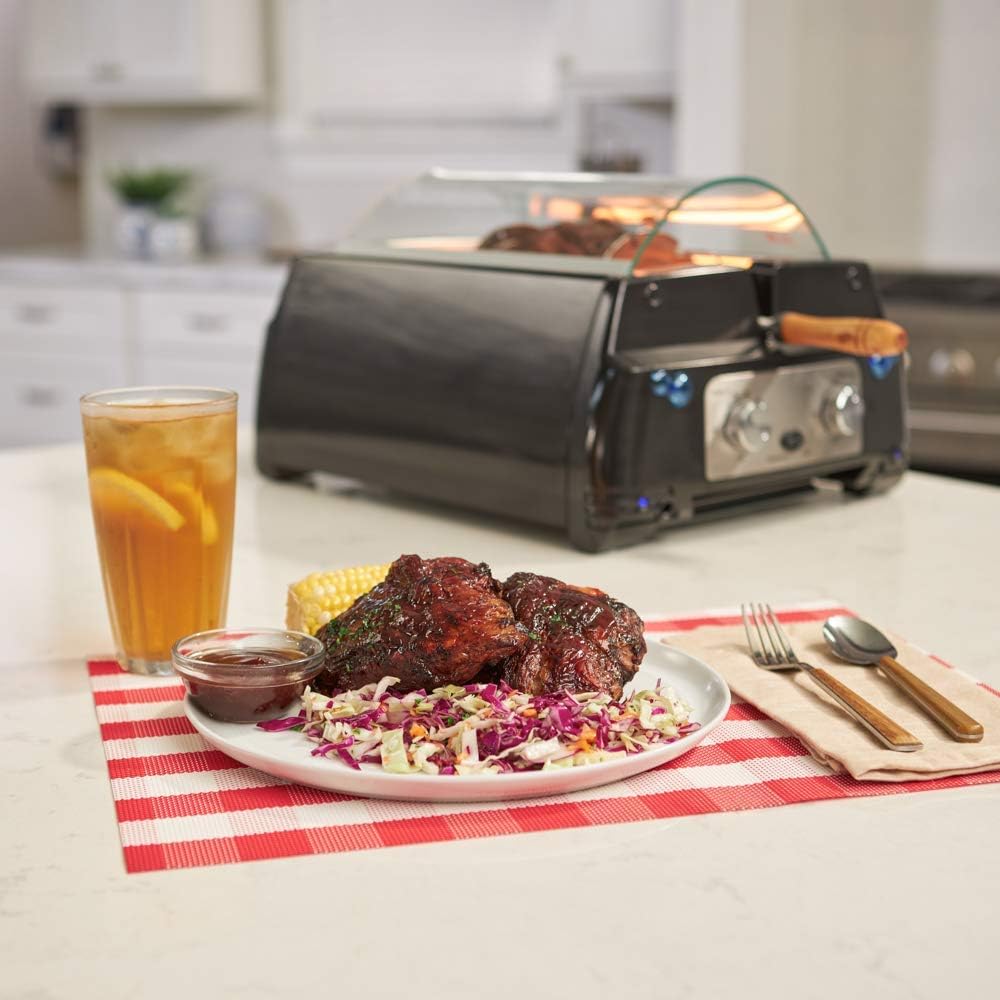 Kitchen Chef Indoor Smokeless Rotisserie Grill C Large Capacity C Multi Functional C Stainless Steel Construction C Auto Shut Off C Flameless