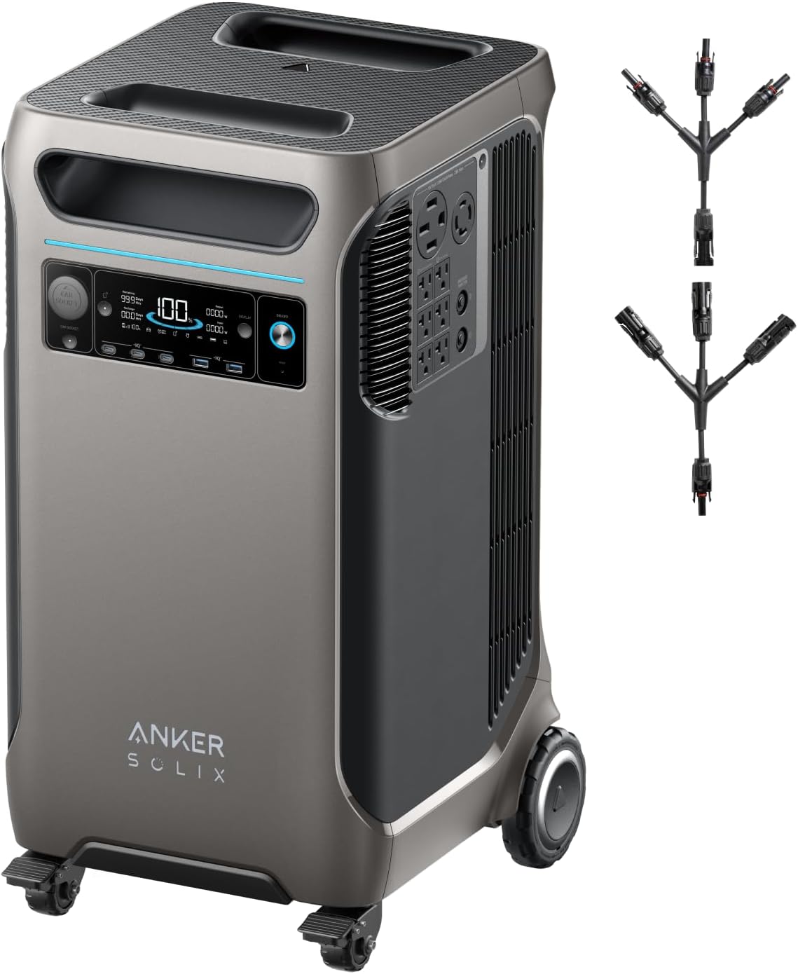 Anker SOLIX F3800 Portable Power Station, 3840Wh, LiFePO4 Batteries, Ultra-High 6000W AC Output with 120V/240V, Solar Generator for Home Backup, RVs